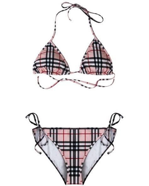 pink burberry bikini|burberry vintage bikini.